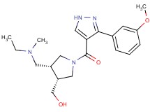 ((3R*,4R*)-4-{[ethyl(methyl)amino]methyl}-1-{[3-(3-methoxyphenyl)-1H-pyrazol-4-yl]carbonyl}pyrrolidin-3-yl)methanol