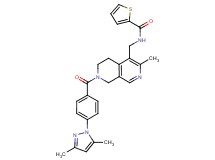 N-({7-[4-(3,5-dimethyl-1H-pyrazol-1-yl)benzoyl]-3-methyl-5,6,7,8-tetrahydro-2,7-naphthyridin-4-yl}methyl)-2-thiophenecarboxamide