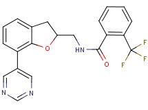 N-{[7-(5-pyrimidinyl)-2,3-dihydro-1-benzofuran-2-yl]methyl}-2-(trifluoromethyl)benzamide