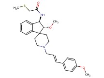 N-{(2R*,3R*)-2-methoxy-1'-[(2E)-3-(4-methoxyphenyl)-2-propen-1-yl]-2,3-dihydrospiro[indene-1,4'-piperidin]-3-yl}-2-(methylthio)acetamide