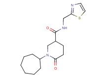 1-cycloheptyl-6-oxo-N-(1,3-thiazol-2-ylmethyl)-3-piperidinecarboxamide
