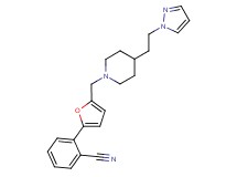 2-[5-({4-[2-(1H-pyrazol-1-yl)ethyl]-1-piperidinyl}methyl)-2-furyl]benzonitrile