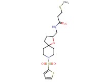 3-(methylthio)-N-{[8-(2-thienylsulfonyl)-1-oxa-8-azaspiro[4.5]dec-2-yl]methyl}propanamide
