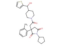 1-cyclopentyl-3-(2-{4-[hydroxy(2-thienyl)methyl]-1-piperidinyl}-2-oxoethyl)-3-(2-methylphenyl)-2,5-pyrrolidinedione