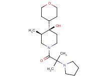 (3R*,4R*)-3-methyl-1-[2-methyl-2-(1-pyrrolidinyl)propanoyl]-4-(tetrahydro-2H-pyran-4-yl)-4-piperidinol