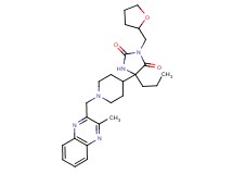 5-{1-[(3-methyl-2-quinoxalinyl)methyl]-4-piperidinyl}-5-propyl-3-(tetrahydro-2-furanylmethyl)-2,4-imidazolidinedione