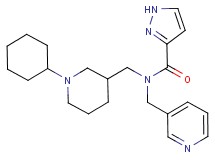 N-[(1-cyclohexylpiperidin-3-yl)methyl]-N-(pyridin-3-ylmethyl)-1H-pyrazole-3-carboxamide