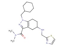 1-(cyclohexylmethyl)-N,N-dimethyl-5-[(1,3-thiazol-2-ylmethyl)amino]-4,5,6,7-tetrahydro-1H-indazole-3-carboxamide