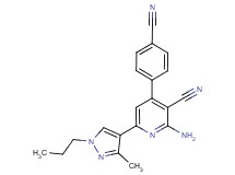 2-amino-4-(4-cyanophenyl)-6-(3-methyl-1-propyl-1H-pyrazol-4-yl)nicotinonitrile