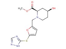 methyl (2R*,4S*)-4-hydroxy-1-{[5-(1H-1,2,4-triazol-5-ylthio)-2-furyl]methyl}piperidine-2-carboxylate