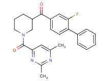 {1-[(2,6-dimethyl-4-pyrimidinyl)carbonyl]-3-piperidinyl}(2-fluoro-4-biphenylyl)methanone