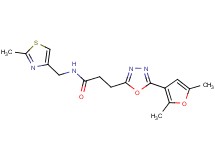 3-[5-(2,5-dimethyl-3-furyl)-1,3,4-oxadiazol-2-yl]-N-[(2-methyl-1,3-thiazol-4-yl)methyl]propanamide