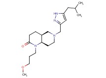 (4aS*,8aR*)-6-[(5-isobutyl-1H-pyrazol-3-yl)methyl]-1-(3-methoxypropyl)octahydro-1,6-naphthyridin-2(1H)-one