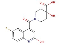 1-[(6-fluoro-2-hydroxy-4-quinolinyl)carbonyl]-4-hydroxy-4-piperidinecarboxylic acid