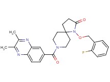 8-[(2,3-dimethyl-6-quinoxalinyl)carbonyl]-1-[(2-fluorobenzyl)oxy]-1,8-diazaspiro[4.5]decan-2-one