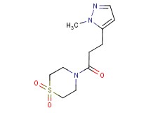 4-[3-(1-methyl-1H-pyrazol-5-yl)propanoyl]thiomorpholine 1,1-dioxide
