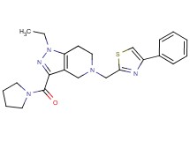 1-ethyl-5-[(4-phenyl-1,3-thiazol-2-yl)methyl]-3-(1-pyrrolidinylcarbonyl)-4,5,6,7-tetrahydro-1H-pyrazolo[4,3-c]pyridine