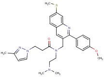 N-[2-(dimethylamino)ethyl]-N-{[2-(4-methoxyphenyl)-7-(methylthio)-3-quinolinyl]methyl}-3-(3-methyl-1H-pyrazol-1-yl)propanamide