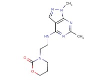 3-{2-[(1,6-dimethyl-1H-pyrazolo[3,4-d]pyrimidin-4-yl)amino]ethyl}-1,3-oxazinan-2-one