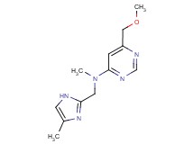 6-(methoxymethyl)-N-methyl-N-[(4-methyl-1H-imidazol-2-yl)methyl]pyrimidin-4-amine
