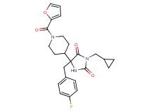 3-(cyclopropylmethyl)-5-(4-fluorobenzyl)-5-[1-(2-furoyl)-4-piperidinyl]-2,4-imidazolidinedione