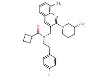 N-[2-(4-fluorophenyl)ethyl]-N-{[2-(3-hydroxy-1-piperidinyl)-8-methyl-3-quinolinyl]methyl}cyclobutanecarboxamide