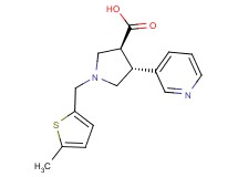 (3S*,4R*)-1-[(5-methyl-2-thienyl)methyl]-4-pyridin-3-ylpyrrolidine-3-carboxylic acid