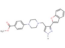 methyl 4-(4-{[3-(1-benzofuran-2-yl)-1H-pyrazol-4-yl]methyl}-1-piperazinyl)benzoate