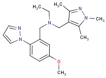 N-[5-methoxy-2-(1H-pyrazol-1-yl)benzyl]-N-[(1,3,5-trimethyl-1H-pyrazol-4-yl)methyl]ethanamine
