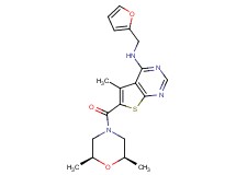 6-{[(2R*,6S*)-2,6-dimethyl-4-morpholinyl]carbonyl}-N-(2-furylmethyl)-5-methylthieno[2,3-d]pyrimidin-4-amine