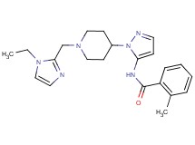 N-(1-{1-[(1-ethyl-1H-imidazol-2-yl)methyl]-4-piperidinyl}-1H-pyrazol-5-yl)-2-methylbenzamide