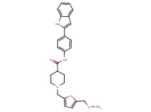 N-[4-(1H-indol-2-yl)phenyl]-1-{[5-(methoxymethyl)-2-furyl]methyl}-4-piperidinecarboxamide