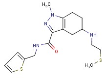 1-methyl-5-{[2-(methylthio)ethyl]amino}-N-(2-thienylmethyl)-4,5,6,7-tetrahydro-1H-indazole-3-carboxamide