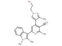 2-amino-6-(1,2-dimethyl-1H-indol-3-yl)-4-[1-(2-hydroxyethyl)-3-methyl-1H-pyrazol-4-yl]nicotinonitrile