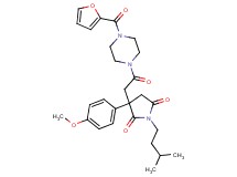 3-{2-[4-(2-furoyl)-1-piperazinyl]-2-oxoethyl}-3-(4-methoxyphenyl)-1-(3-methylbutyl)-2,5-pyrrolidinedione