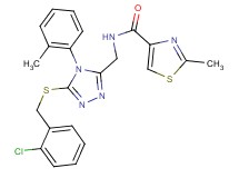 N-{[5-[(2-chlorobenzyl)thio]-4-(2-methylphenyl)-4H-1,2,4-triazol-3-yl]methyl}-2-methyl-1,3-thiazole-4-carboxamide