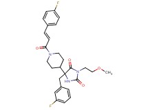 5-(3-fluorobenzyl)-5-{1-[(2E)-3-(4-fluorophenyl)-2-propenoyl]-4-piperidinyl}-3-(2-methoxyethyl)-2,4-imidazolidinedione