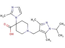 1-[(1-isopropyl-3,5-dimethyl-1H-pyrazol-4-yl)methyl]-4-(2-methyl-1H-imidazol-1-yl)piperidine-4-carboxylic acid