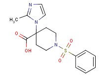 4-(2-methyl-1H-imidazol-1-yl)-1-(phenylsulfonyl)piperidine-4-carboxylic acid