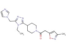 4-[4-ethyl-5-(1H-imidazol-1-ylmethyl)-4H-1,2,4-triazol-3-yl]-1-[(3-methylisoxazol-5-yl)acetyl]piperidine