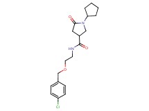 N-{2-[(4-chlorobenzyl)oxy]ethyl}-1-cyclopentyl-5-oxo-3-pyrrolidinecarboxamide