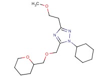 1-cyclohexyl-3-(2-methoxyethyl)-5-[(tetrahydro-2H-pyran-2-ylmethoxy)methyl]-1H-1,2,4-triazole