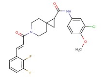 N-(3-chloro-4-methoxyphenyl)-6-[(2E)-3-(2,3-difluorophenyl)-2-propenoyl]-6-azaspiro[2.5]octane-1-carboxamide