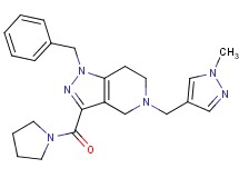 1-benzyl-5-[(1-methyl-1H-pyrazol-4-yl)methyl]-3-(1-pyrrolidinylcarbonyl)-4,5,6,7-tetrahydro-1H-pyrazolo[4,3-c]pyridine