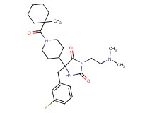 3-[2-(dimethylamino)ethyl]-5-(3-fluorobenzyl)-5-{1-[(1-methylcyclohexyl)carbonyl]-4-piperidinyl}-2,4-imidazolidinedione