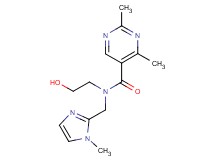 N-(2-hydroxyethyl)-2,4-dimethyl-N-[(1-methyl-1H-imidazol-2-yl)methyl]pyrimidine-5-carboxamide