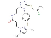N-{2-[5-[(2-chloro-2-propen-1-yl)thio]-4-(4-fluorophenyl)-4H-1,2,4-triazol-3-yl]ethyl}-3-(3,5-dimethyl-1H-pyrazol-1-yl)propanamide