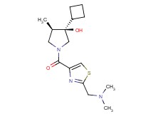 (3R*,4R*)-3-cyclobutyl-1-({2-[(dimethylamino)methyl]-1,3-thiazol-4-yl}carbonyl)-4-methyl-3-pyrrolidinol