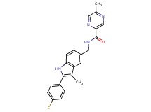 N-{[2-(4-fluorophenyl)-3-methyl-1H-indol-5-yl]methyl}-5-methylpyrazine-2-carboxamide