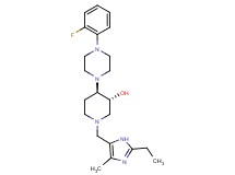 (3R*,4R*)-1-[(2-ethyl-4-methyl-1H-imidazol-5-yl)methyl]-4-[4-(2-fluorophenyl)-1-piperazinyl]-3-piperidinol